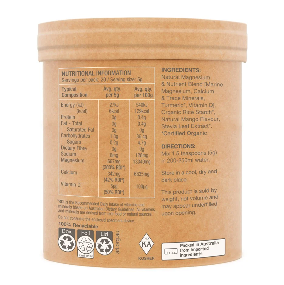 Amazonia Raw Real Food Nutrients Muscle Magnesium Mango - Image 3