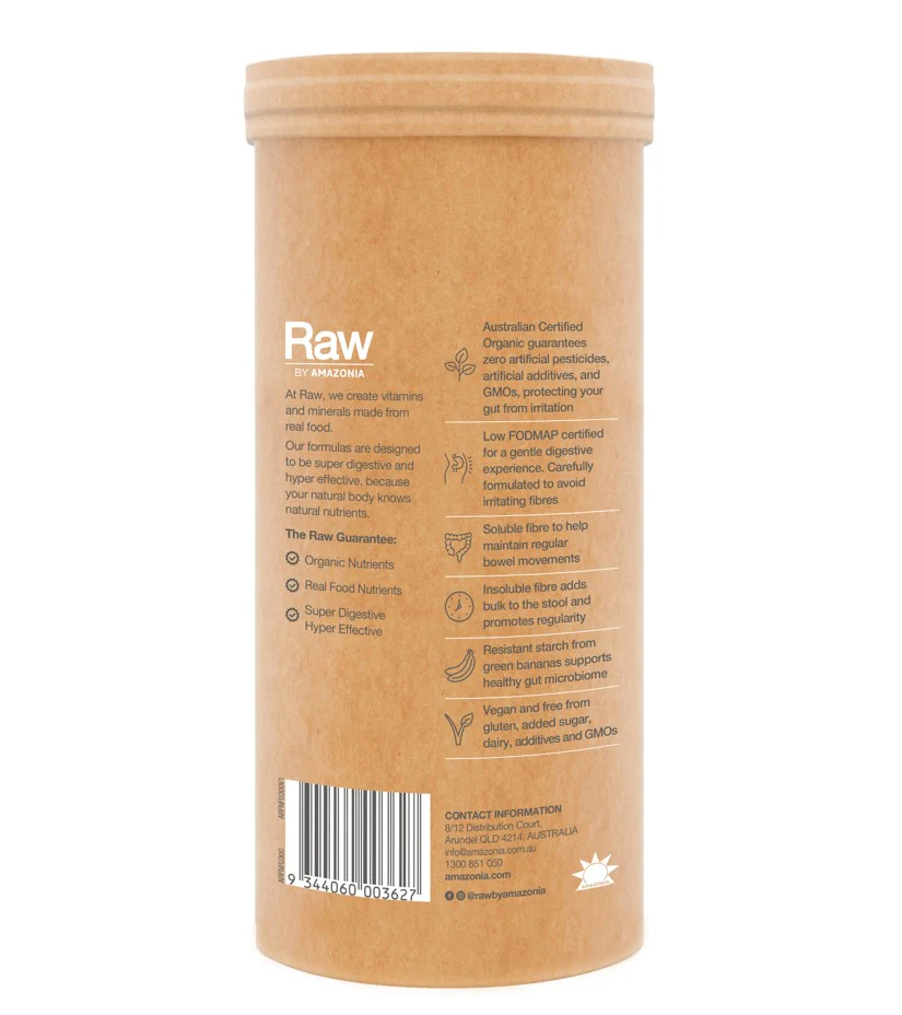 Amazonia Raw Real Food Nutrients Organic Fibre Unflavoured 300g - Image 3