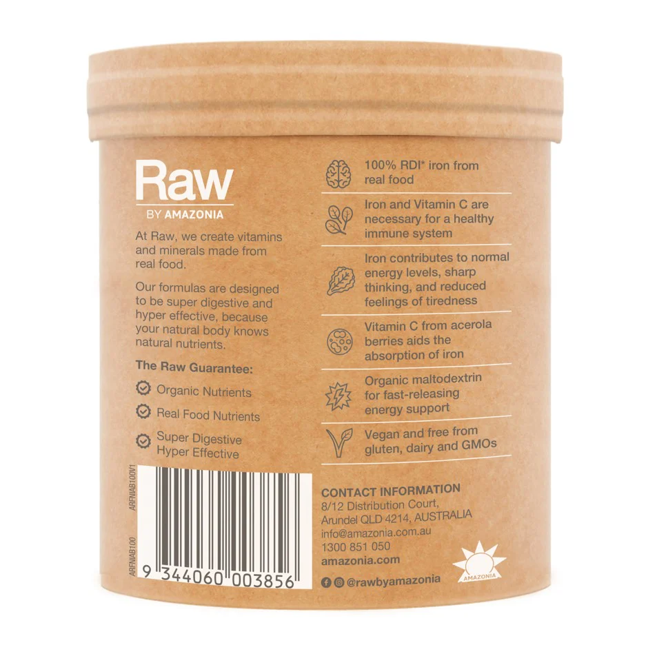 Amazonia Raw Real Food Nutrients Organic Iron Apple Blackcurrant - Image 4