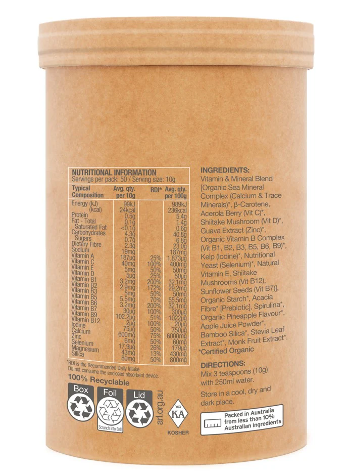 Amazonia Raw Real Food Nutrients Organic Multivitamin Pineapple - Image 8