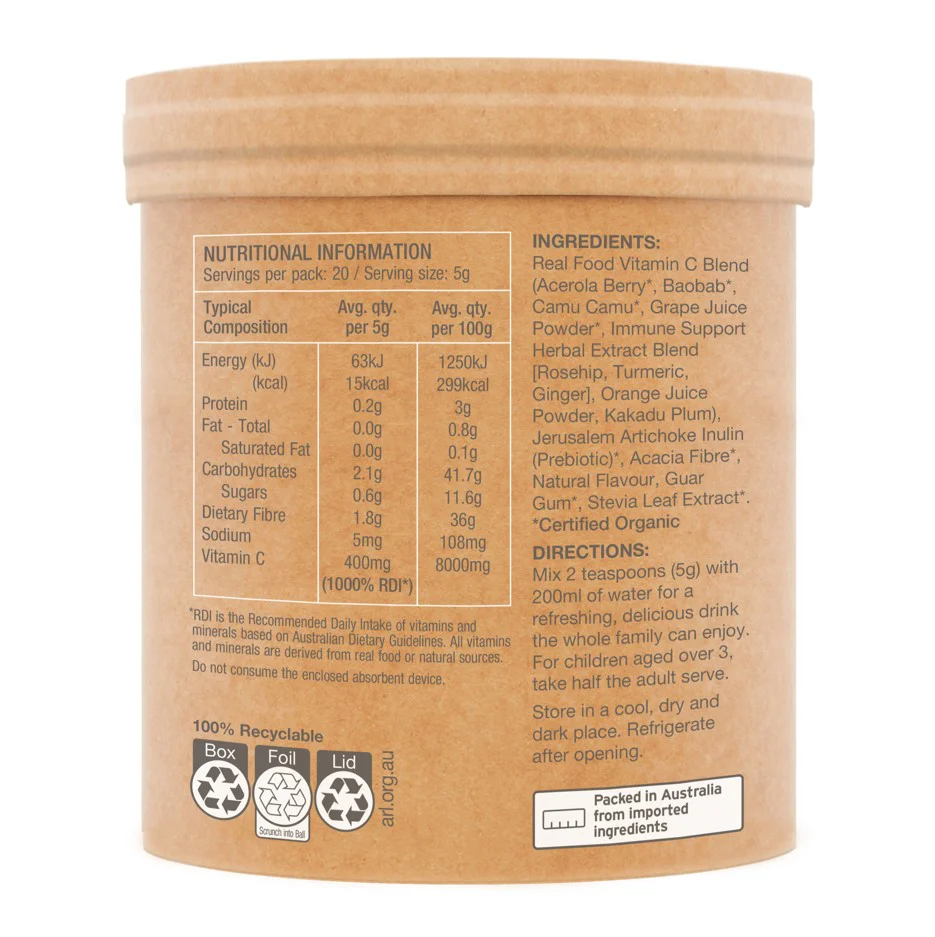 Amazonia Raw Real Food Nutrients Organic Vitamin C - Image 5