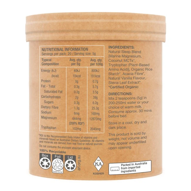 Amazonia Raw Real Food Nutrients Sleep Magnesium Dreamy Vanilla - Image 3