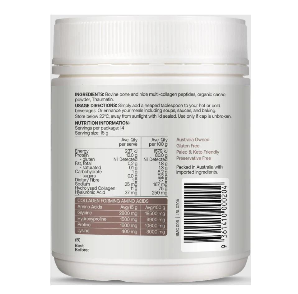 Best of the Bone Multi Collagen with Raw Cacao 210g - Image 3