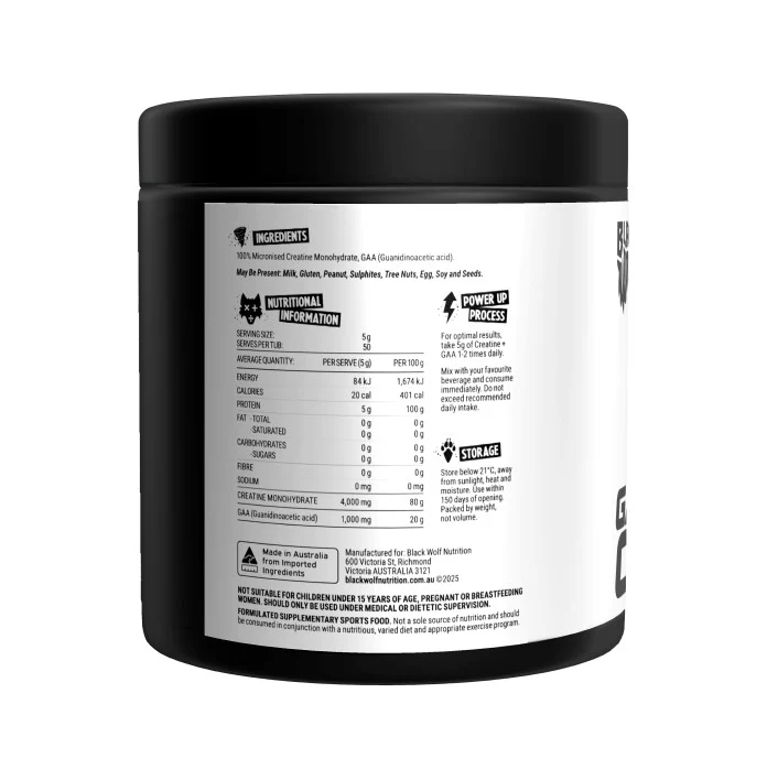 Black Wolf Nutrition Creapure + GAA 250g - Image 3