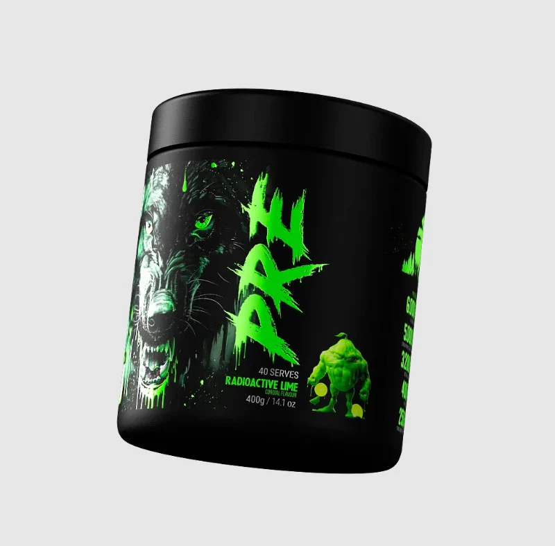 Black Wolf Nutrition PRE High Stimulant Pre Workout Radioactive Lime Cordial 400g - Image 4