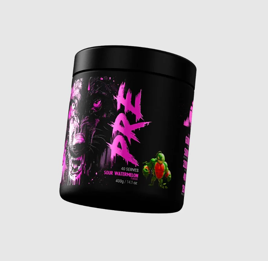 Black Wolf Nutrition PRE High Stimulant Pre Workout Sour Watermelon 400g - Image 4