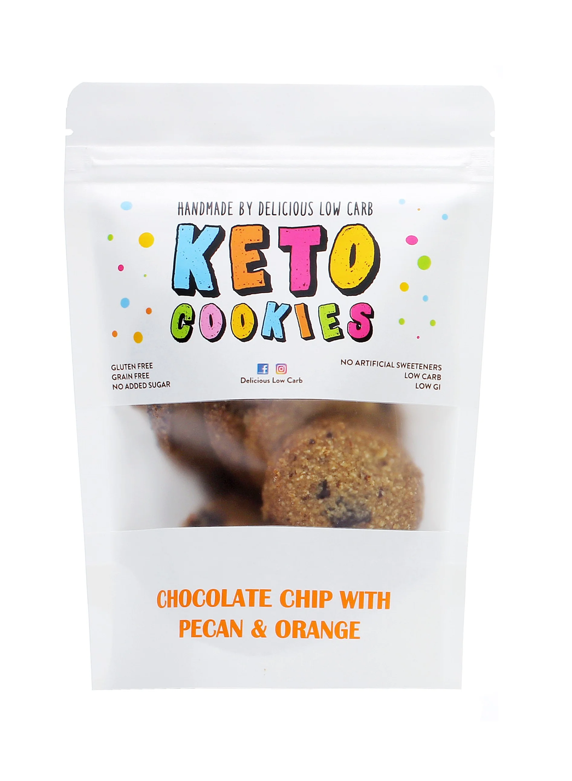 Delicious Low Carb Keto Cookies 100g x 5 pack - Image 3