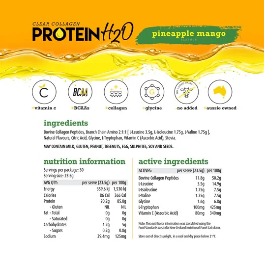 White Wolf Nutrition Protein H20 Mango Pineapple 705g - Image 3